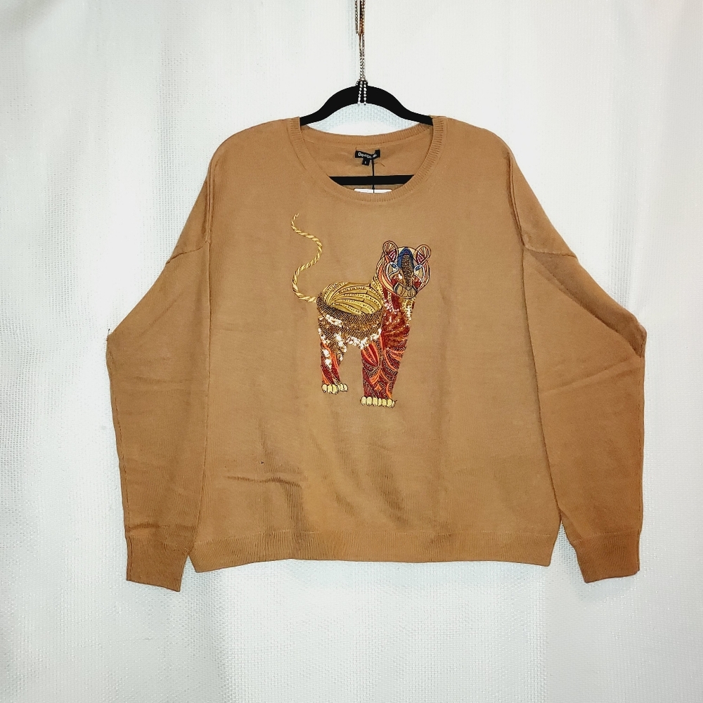 Desigual Viscose, wool and cashmere embroidered jumper - Picture 3 of 7